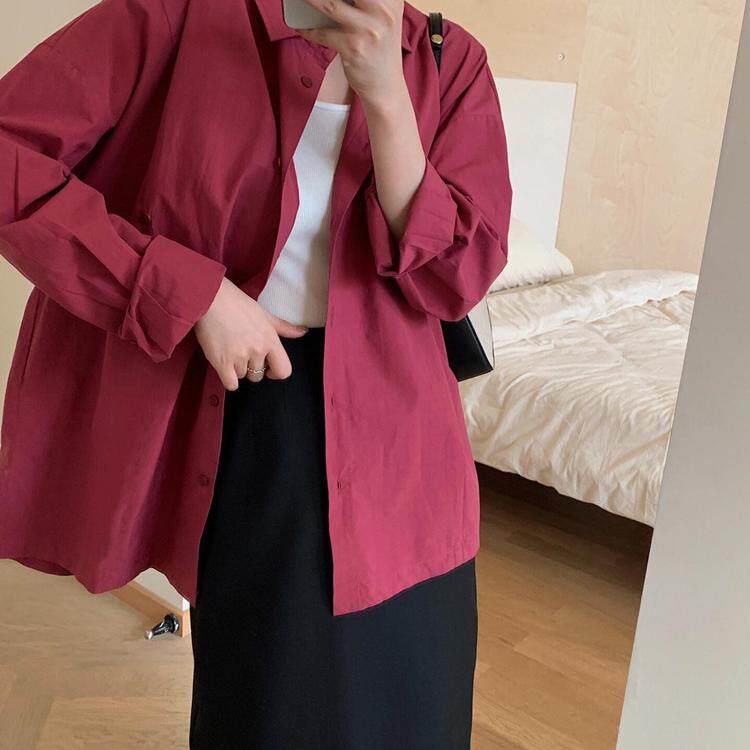 NextMary法式显白树莓粉长袖衬衫女春季别致显瘦衬衣打底纯棉上衣