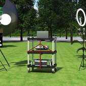 工具车轻便手推车叠户外直播折具推车支架移影动导演摄器工材工作