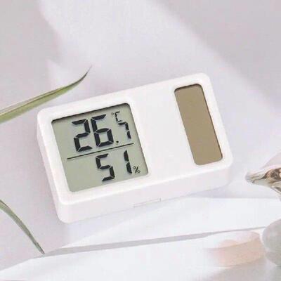 E56E Thermometers Hygrometer Solar Powered Desktop