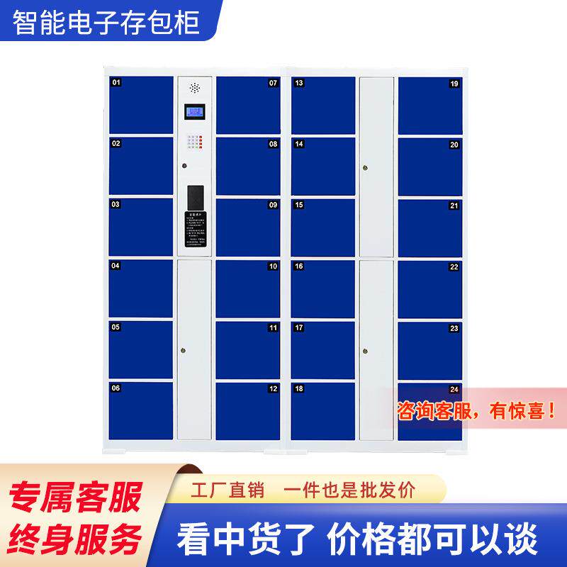 超市电子存包柜商场指纹条码微信人脸行李存放柜景区游乐场储物柜