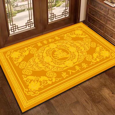 东户朝西入户门脚垫土黄色地垫PVC皮革地毯免洗可擦拭耐脏可裁剪