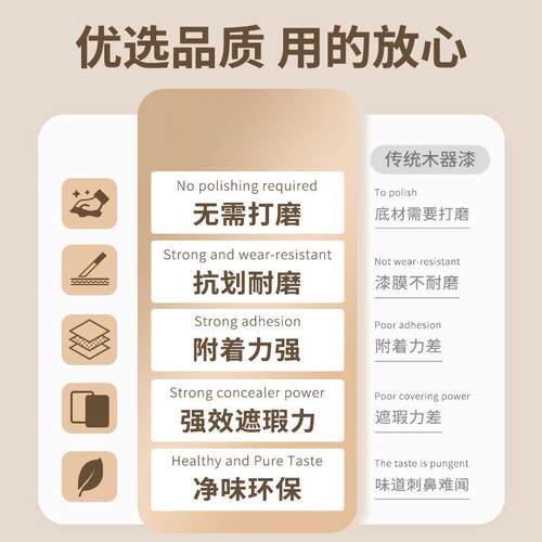 木器家具色翻新漆实漆家用水性改漆木器漆1彩漆漆清漆入木户门改