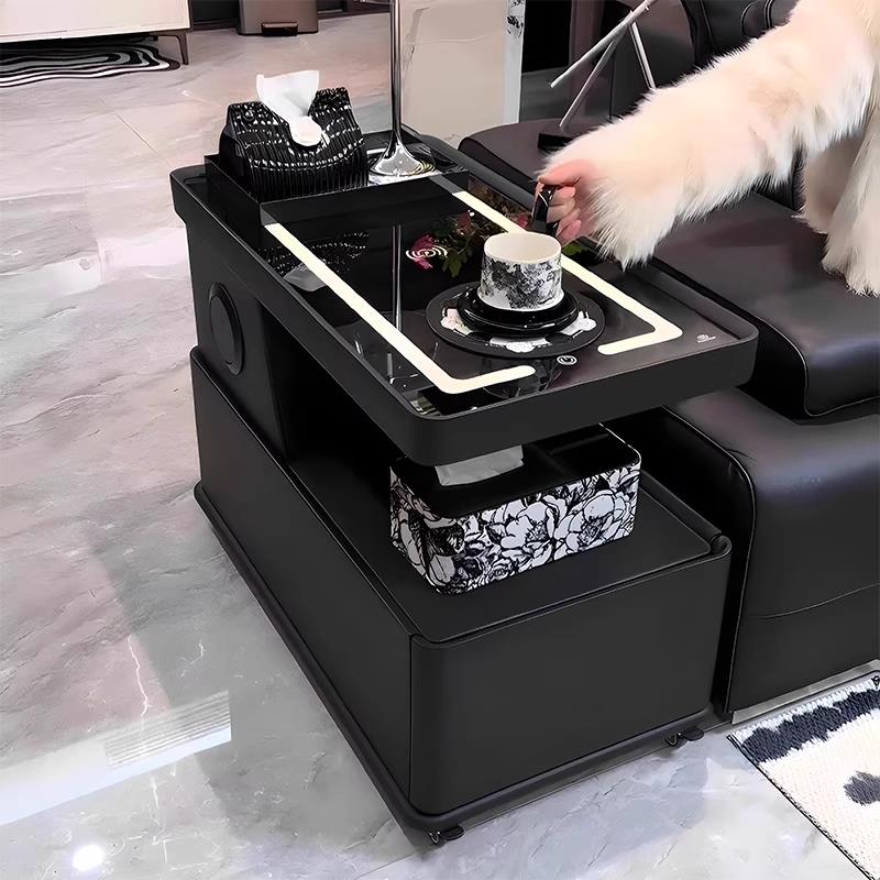 可移动茶几小户型现代简约边柜智能新款客厅意式极简沙发边几推车