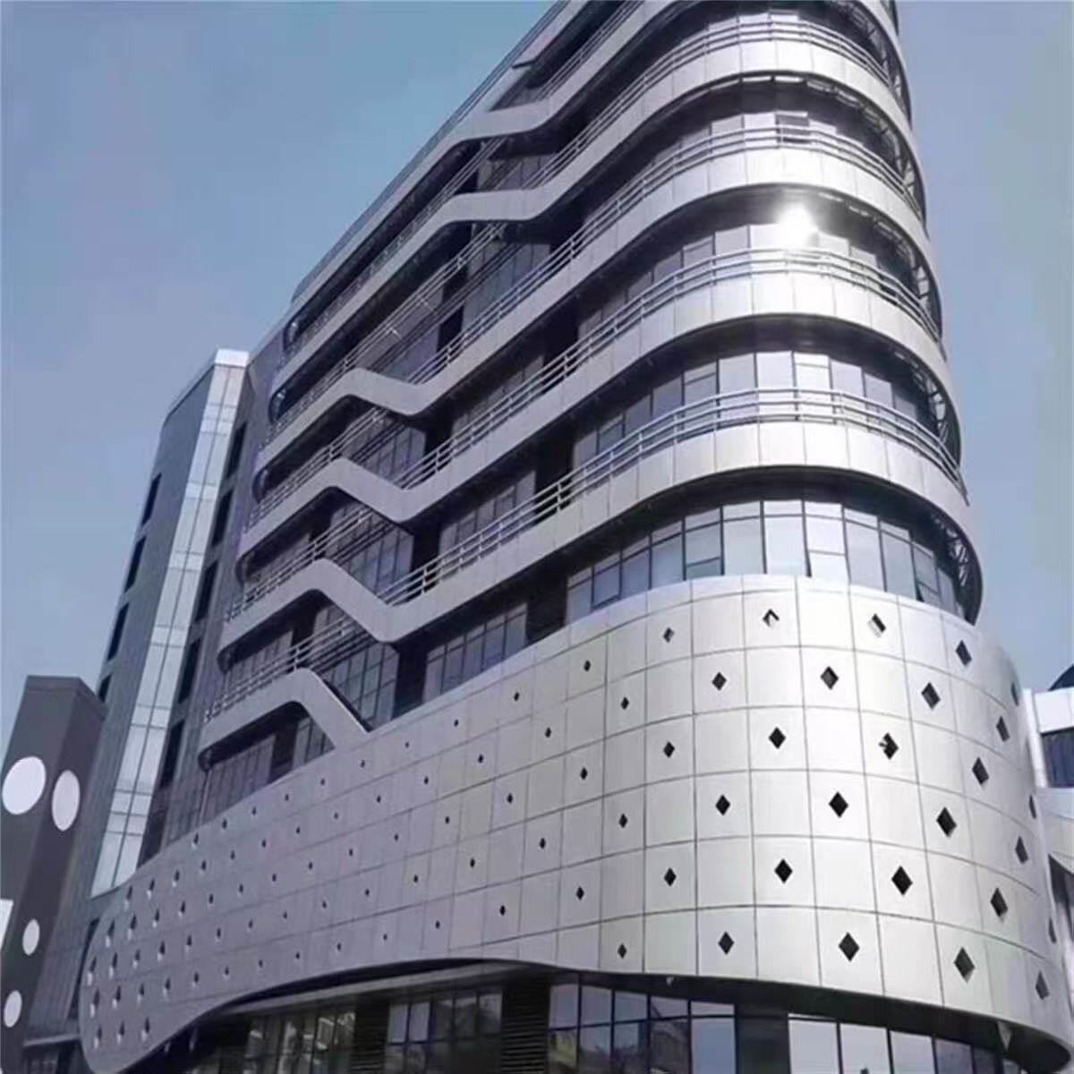 铝单板幕墙冲孔氟碳漆门头外墙吊顶烤漆香槟色穿孔铝合金定制厂家