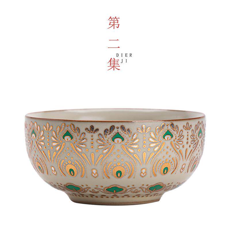 第二集仿宋汝窑敦煌凤翎平川杯大号茶杯主人杯个人专用品茗杯茶杯