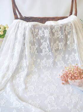 婚礼纱幔挂布防尘纱布遮盖衣服遮灰盖布白色蕾丝布料舞台婚礼纱幔