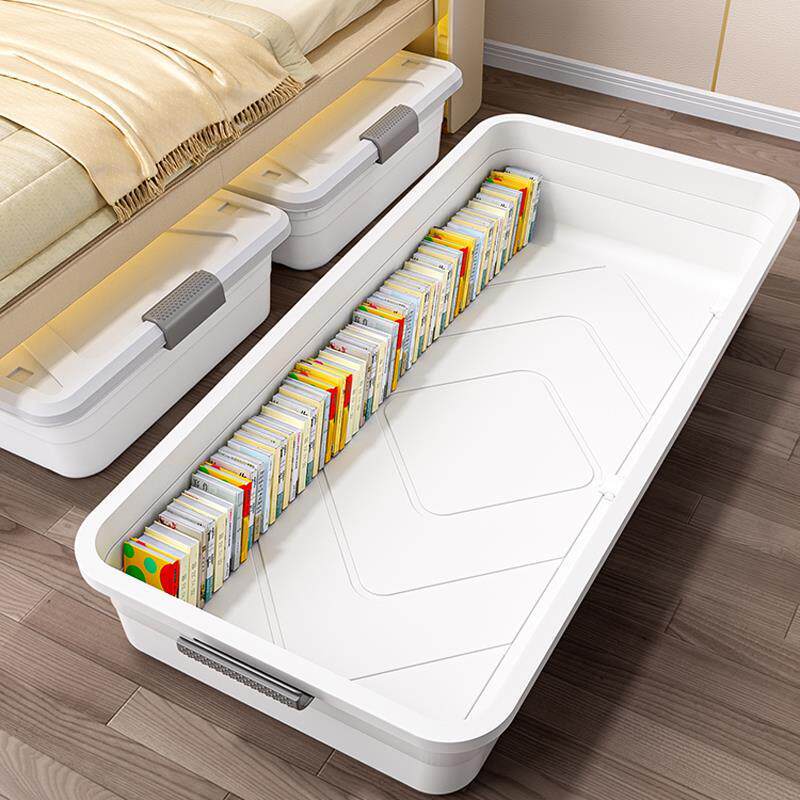 底收纳！带滑轮扁平理箱床整H0315165家箱用衣服被子储物箱放床下