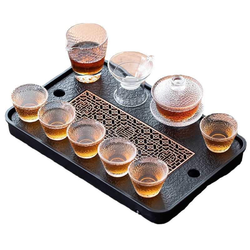 一整套盖碗办公简约中国风功夫茶具客厅茶杯套装家用宿舍陶瓷茶具