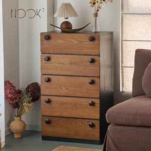 Nook7th 中古风实木五斗柜床尾收纳置物储物客厅复古抽屉玄关柜柜