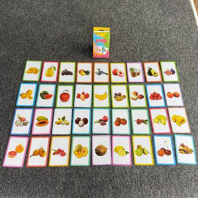 36pcs Flashcards Kids Montessori Baby Learn English Word Car