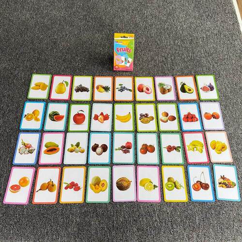 36pcs Flashcards Kids Montessori Baby Learn English Word Car