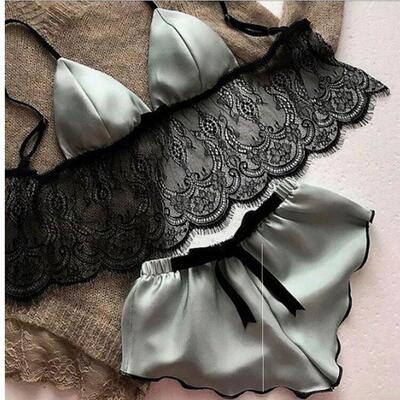 Ladies' sexy lingerie sexy three-point temptation lace