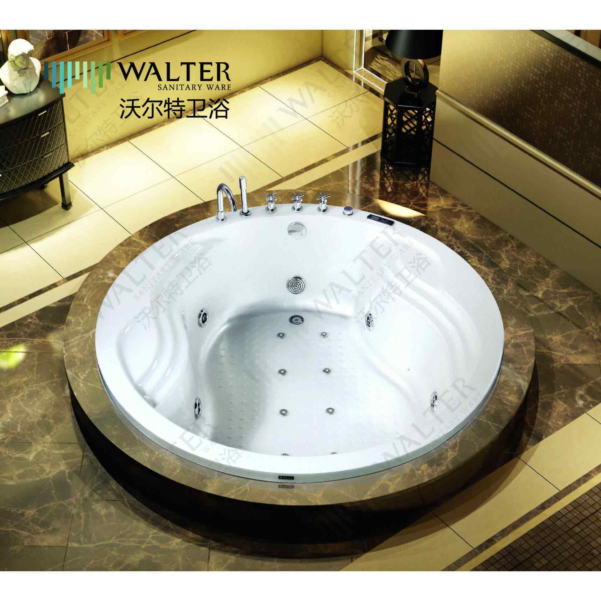 1.6米流线圆形亚克力浴缸—嵌入式冲浪按摩缸 WB-2602