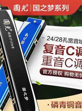 国光国之梦口琴24孔复音28重音C调初学者儿童专业演奏级乐器男士