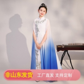 女童中国风演出服汉服古风民乐演奏表演艺考舞台装古典古筝考级服