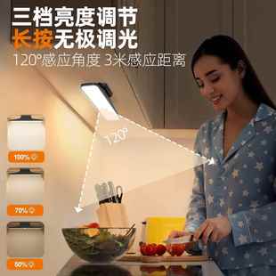 超博LED智能感橱563柜灯免安装 磁灯人玄来应即亮衣柜抽屉关感吸应