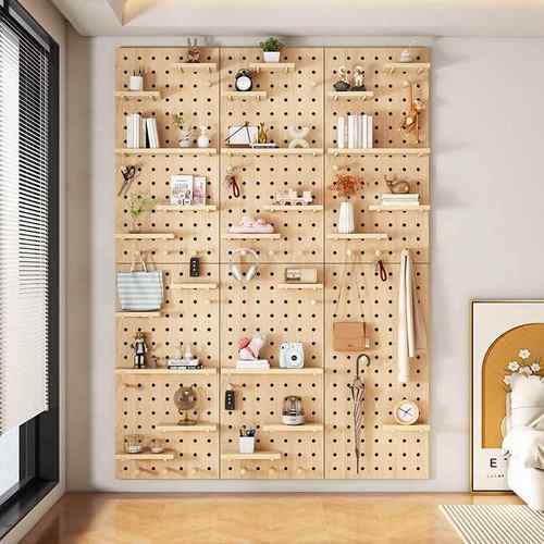 洞OYJ隔洞板置物架实木板挂板木质入洞户关墙上洞玄墙书架墙面展