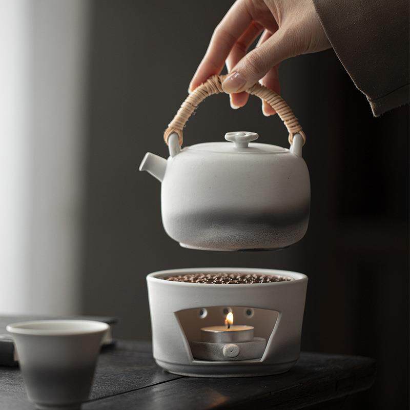 蛮己日式坑烛烧温茶炉子保茶道配件蜡mjtc加热烛台茶温差温煮陶瓷