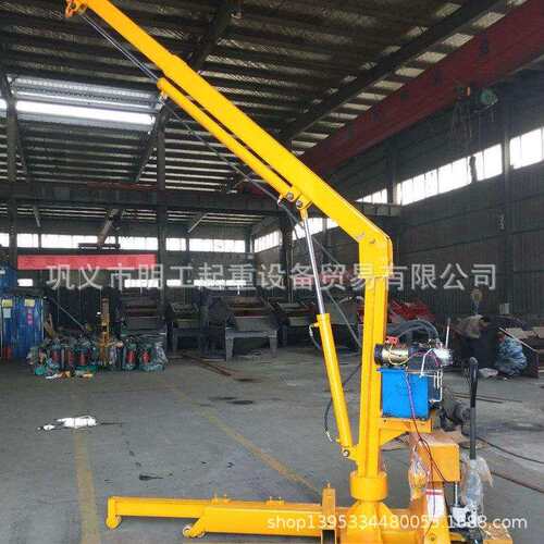 明工移动单臂吊 折叠式小型吊机 移动起吊机 旋转起重机 起吊机