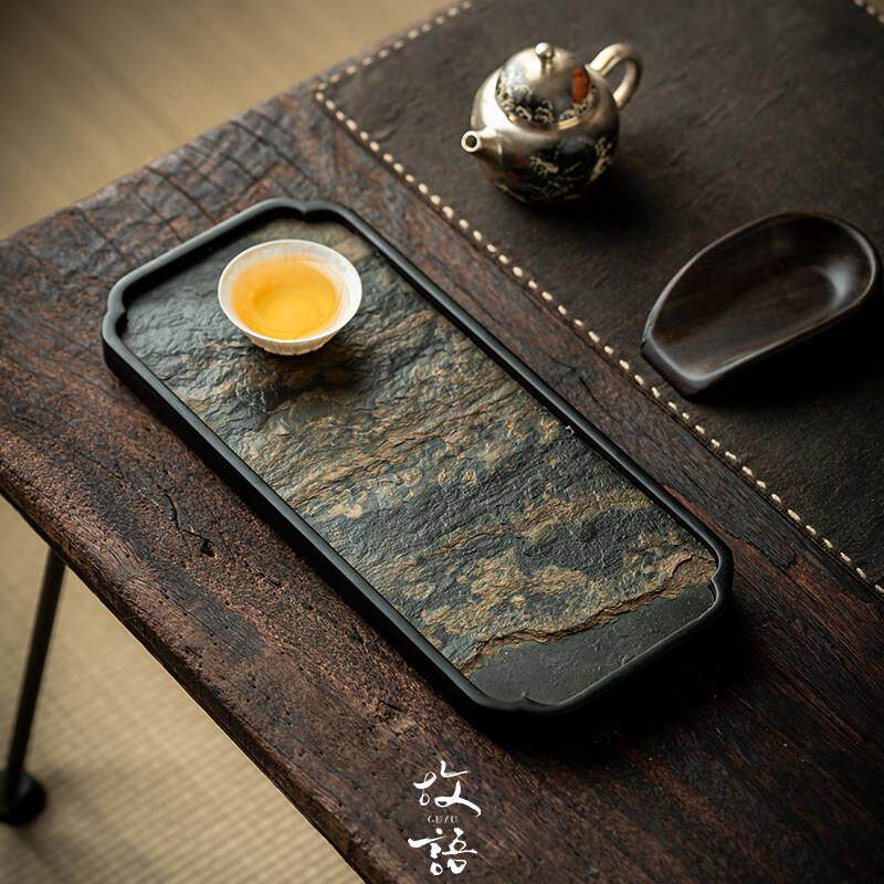 故语 创意中国风中号茶托盘干泡盘高档诧寂风竹制泡茶盘茶道配件