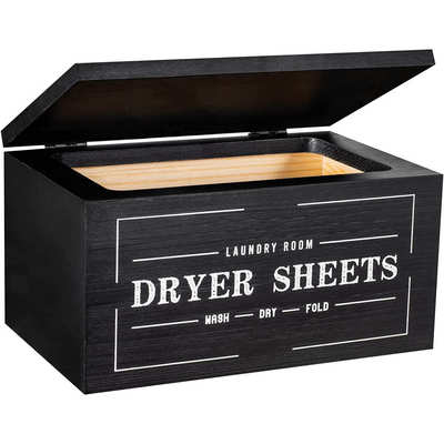 木制洗衣房纸巾收纳盒干衣片分配器 木质洗衣房干燥纸容器储物盒