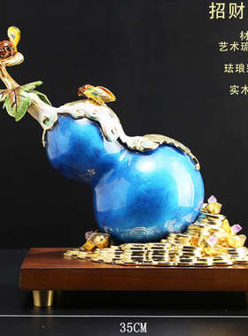 福禄高升新中式葫芦梅花鹿摆件客厅书房玄关装饰品电视柜乔迁礼物