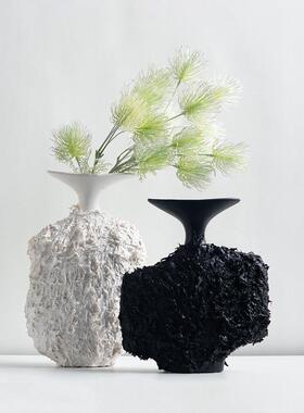 毛毛花器家居客厅玄关装饰品摆件样板间酒店干花瓶设计师艺术摆件