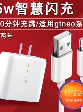 适用于realmegtneo2t充电器65w瓦智慧闪充数据线真我大师探索版GTNeo2pro闪速版手机50W瓦快充头充电线插头