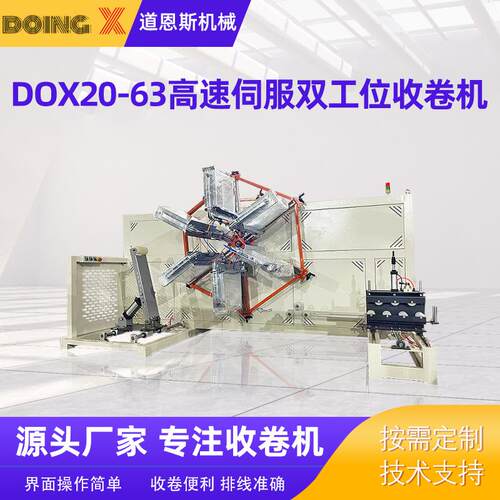 DOX20-63高速伺服双工位收卷机双工位卷取机PE管材高速收卷机