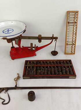 民俗覆古怀旧收藏供销社时期老物件老式计量计算工具盘秤道具摆件