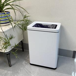 30升不锈钢直投垃圾桶家用20l洗手间公司走廊电梯口双层白色无盖