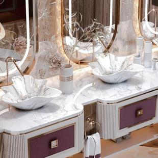 酒店风室柜66组合大理石奢石间陶手瓷盆卫生洗漱台洗池洗脸台盆浴