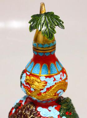 厂家现货摆彩绘五龙葫芦件五龙铜彩绘五葫芦家装饰品彩铜铜葫居芦