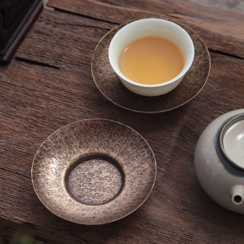 新款直销纯铜手工打造 铜茶杯垫 隔热茶壶垫仿古功夫茶具配件 日