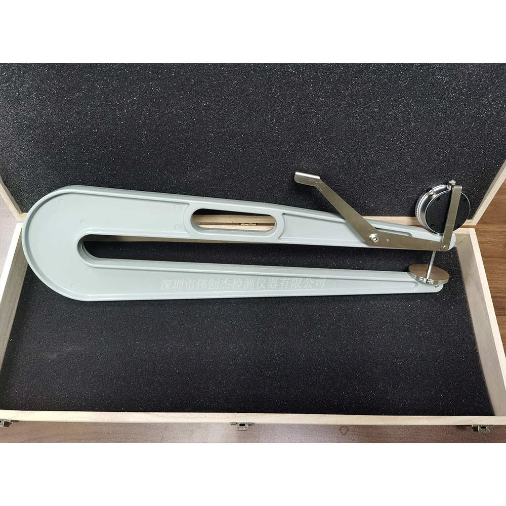 指针式大型大量程海绵测厚仪 测厚规 厚度计 喉深450mm 压盘50mm