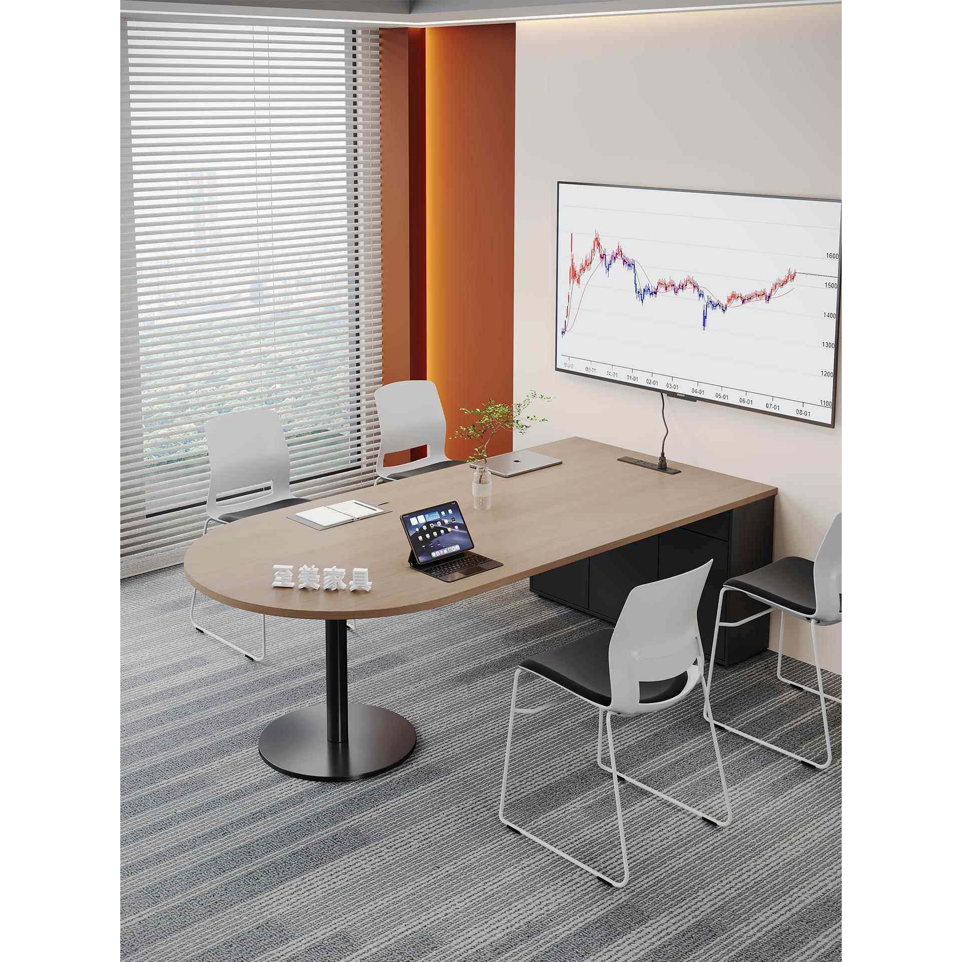 深圳简约创意椭圆培训会议桌长条小型组合U型5人半圆会议室洽谈桌,商业/办公家具,会议桌,淘宝优惠券,粉丝福利购,淘宝优惠卷