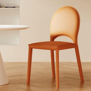 奶油风家用餐式 645酒店厅靠背餐凳意子椅简约马鞍皮椅子美甲凳梳