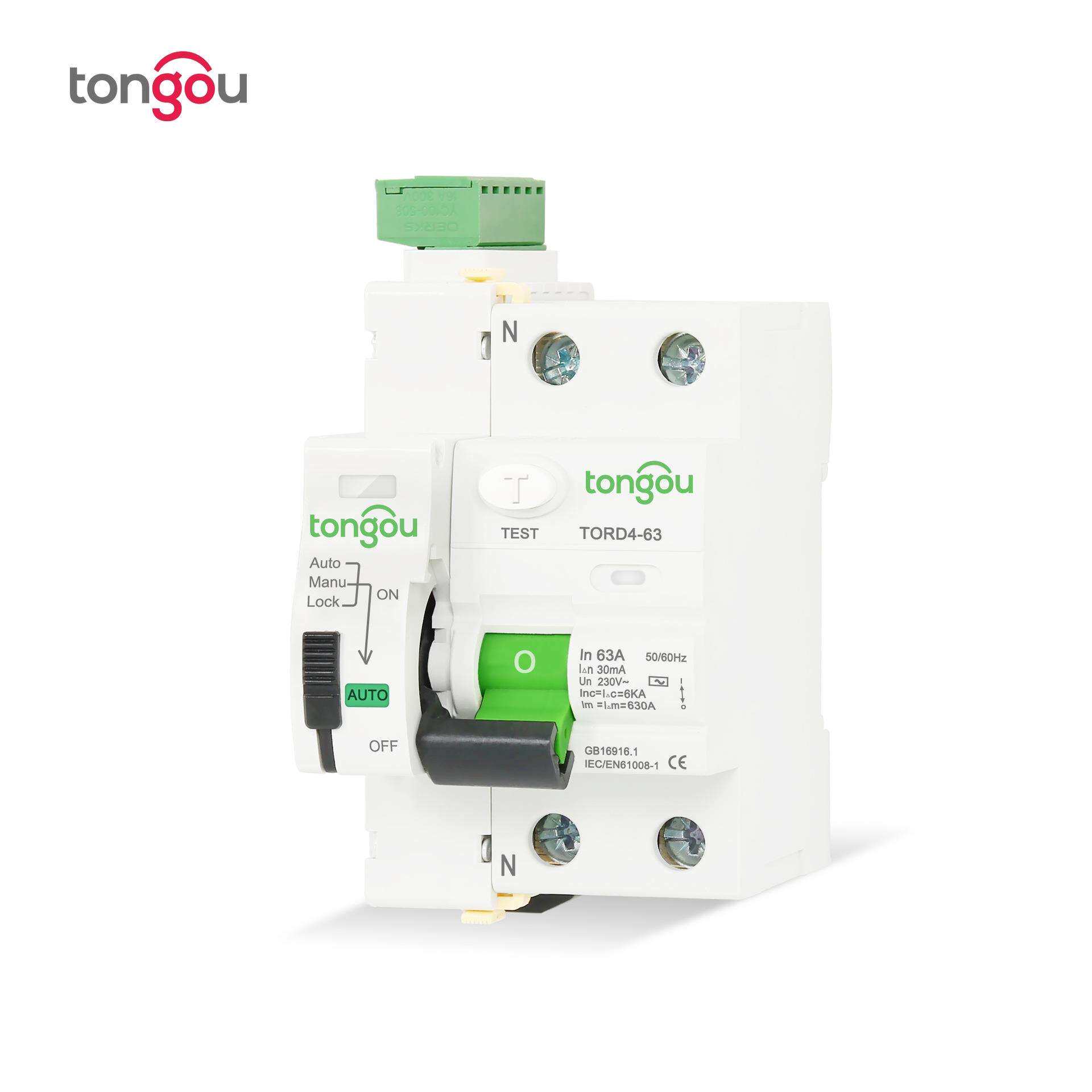 AC型漏电保护断器自动重合重闸路漏KFY电合闸断路器 2P 230V 6KA6