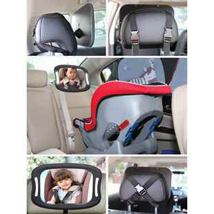 汽车宝宝后视镜婴儿辅助观察镜儿童安全座椅反向镜通用LED灯遥控