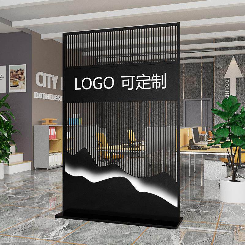 公司前台屏断风断带L玄OGO铁艺镂空装饰现代简约酒店关SX005-1形