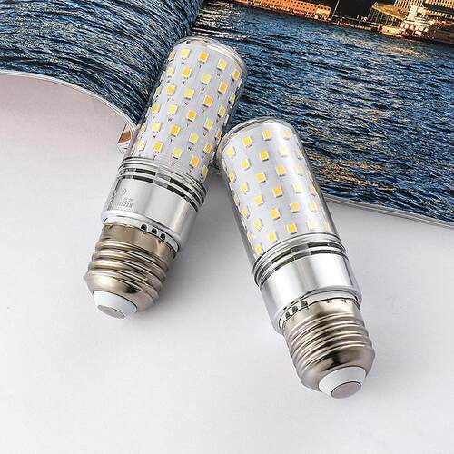 LED灯泡e27螺口节能灯芯e14吊灯光源10W瓦三色螺纹照明玉米灯超亮