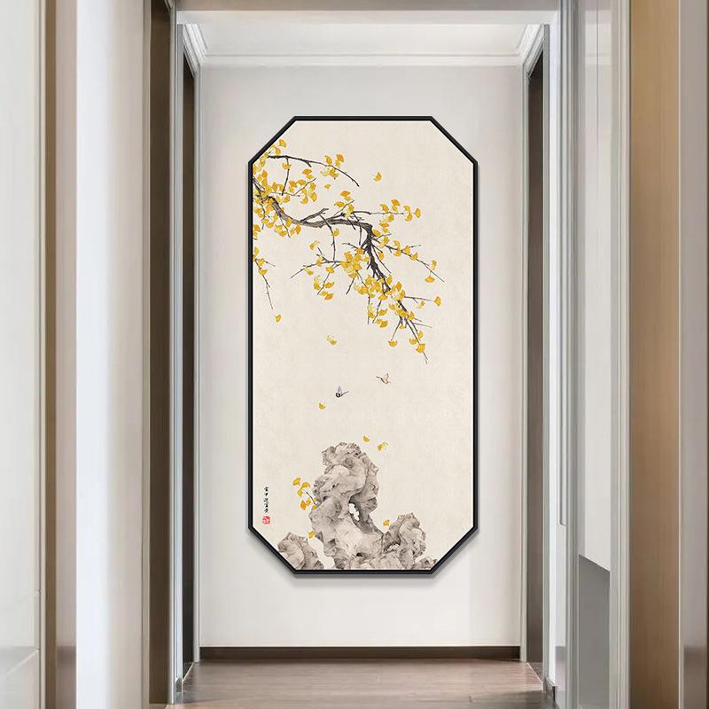 猫的憧憬寓意好玄关装饰画新中式过道竖版挂画中国风走廊壁画墙画