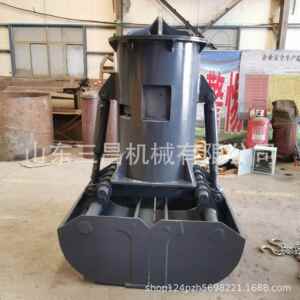挖掘机液压抓石双开贝型贝壳斗土方清淤旋转行车抓煤贝壳斗
