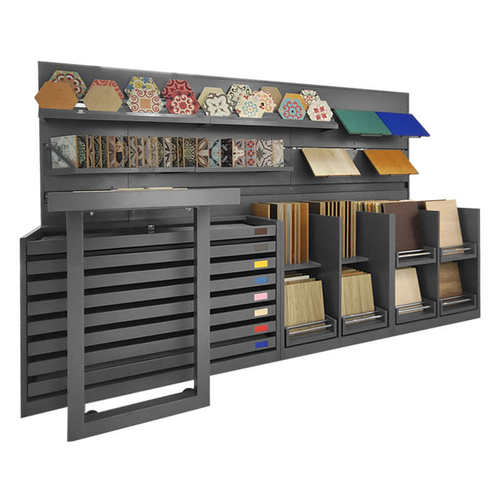 瓷砖工作室系列展架组合式瓷片花砖色板样品展示架推拉抽屉式展架