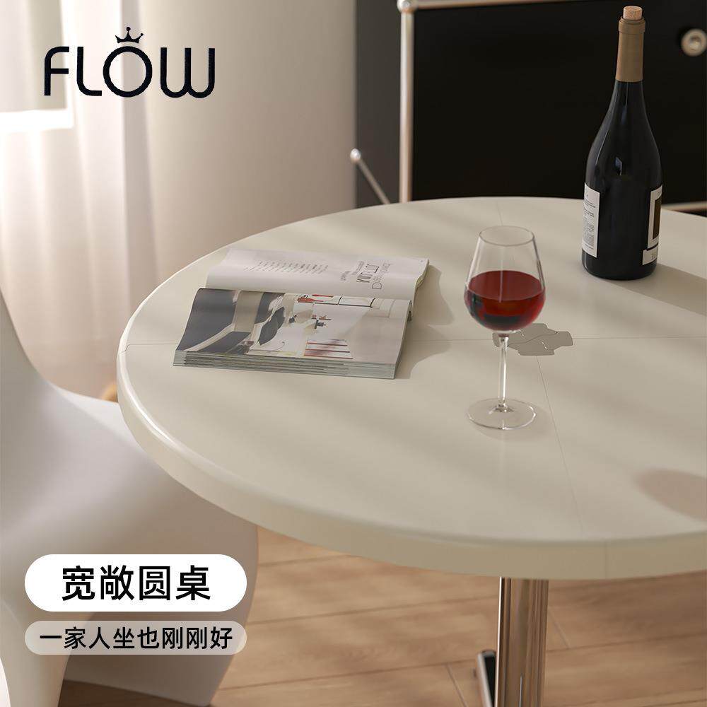 中古vintage可折叠多功能圆桌设计师半圆形餐桌北欧家用小咖啡桌
