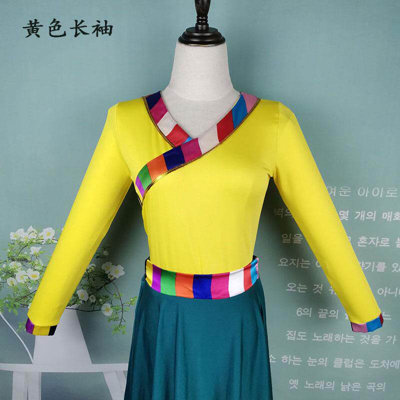特价大摆裙舞蹈服现代藏族半身裙藏式长女练功上衣广场舞演出服练