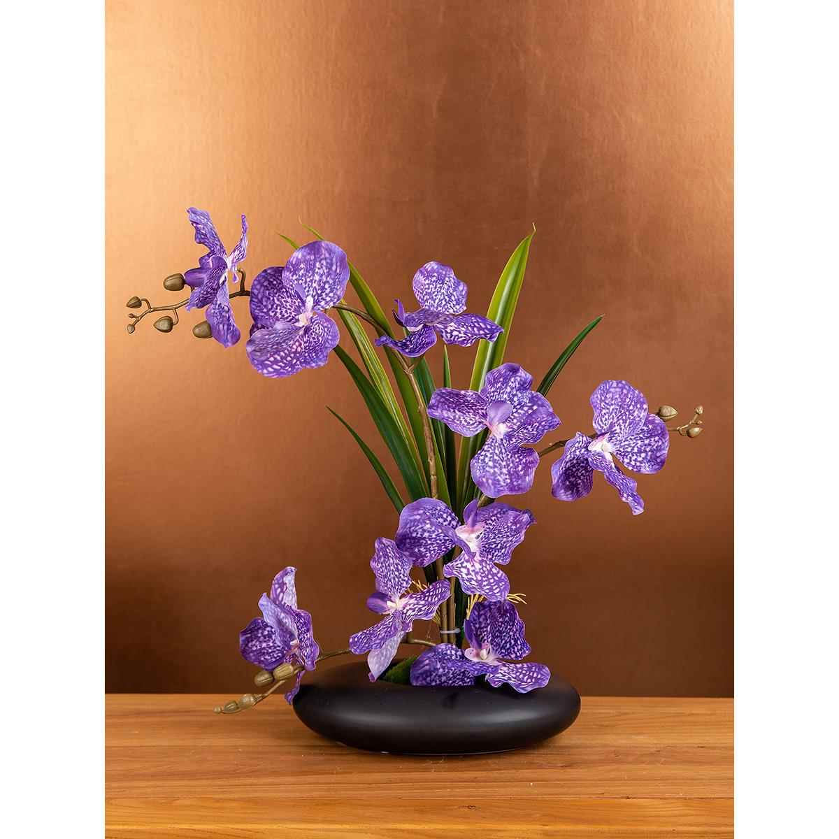 高颜值手感彷真蝴蝶兰花假花新中式家居客厅餐桌插花装饰品摆件