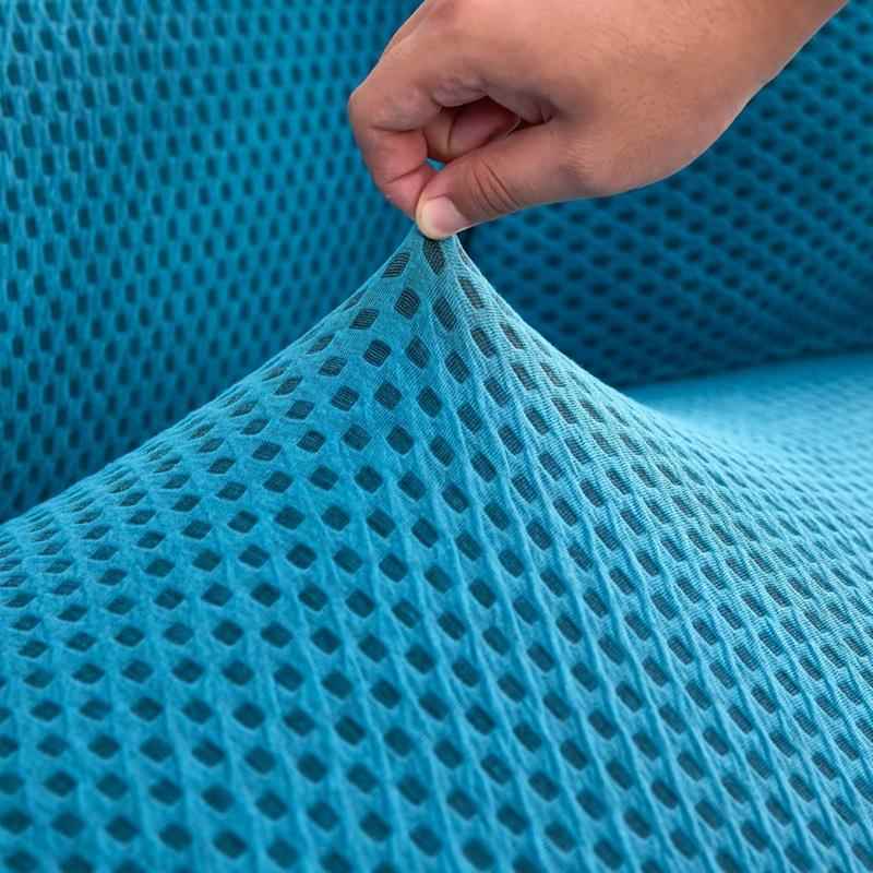 纯色简约小方全包沙发床罩弹力花边通款无RKF格手沙发套四扶季用