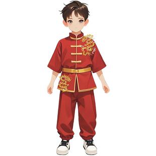 高档六一儿童武服八段锦中会小学生运动太极练拳功服比赛表演出服