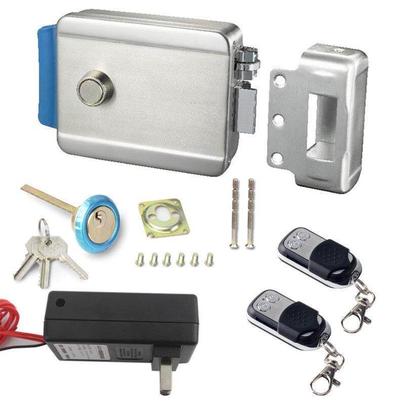 304#不锈钢电控锁带遥控 无线远程开锁 大门木门铁门不锈钢门锁